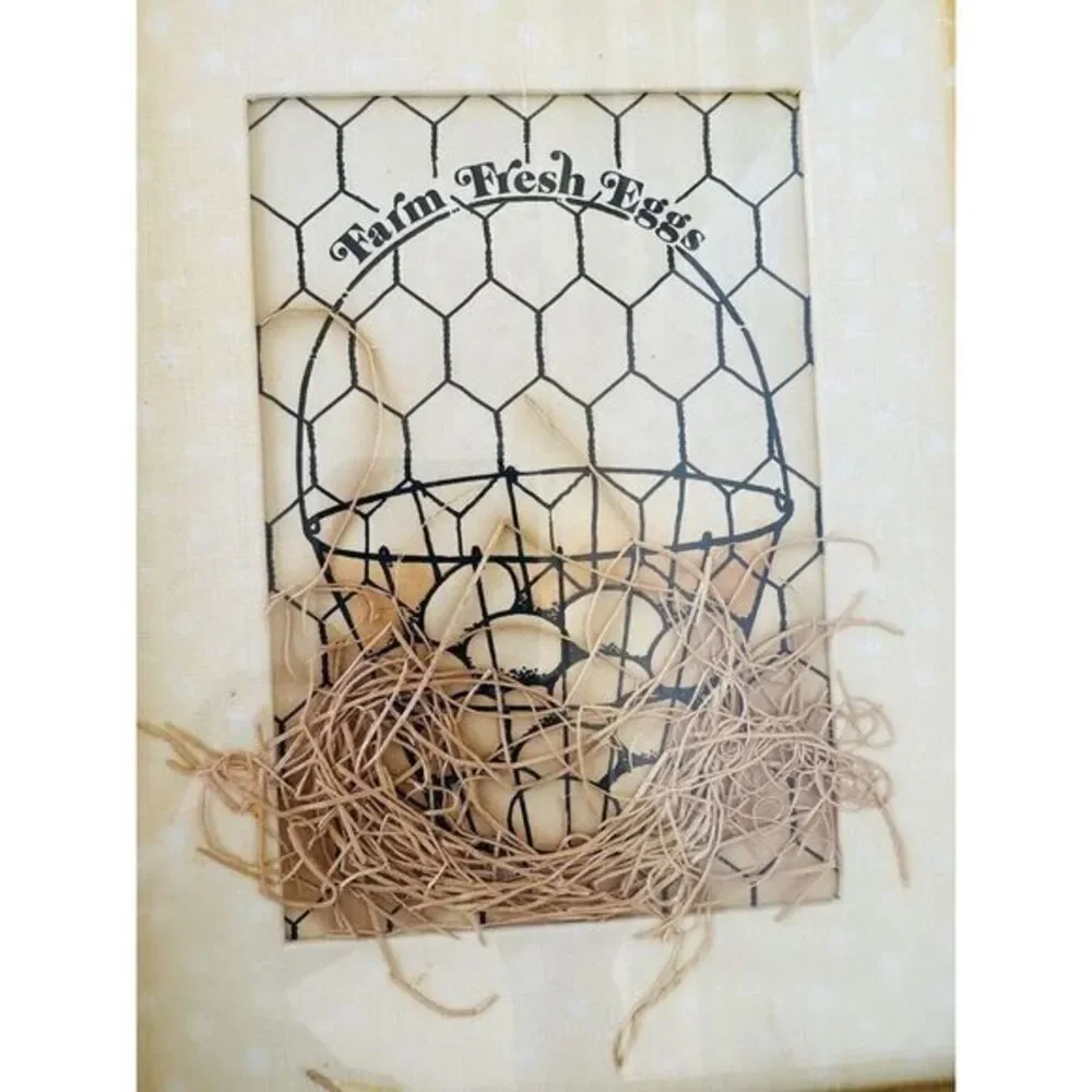 Eggs In A Wire‎ Basket Chicken Wire Framed Barn Country Decor Frame Need Repair
